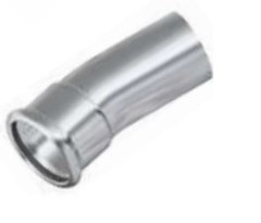 FixTrend Inox press ív, 15°, 1 tokos, 108mm