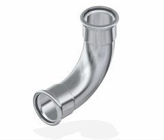 FixTrend Inox press ív, 90°, 2 tokos, 15mm