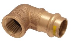 IBP PG4002G réz press könyök gázra 22mm-1/2