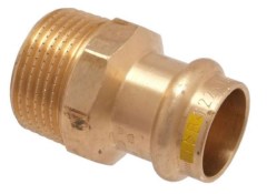 IBP PG4243G réz Press külső menetes átmeneti idom gázra 15mmx3/4